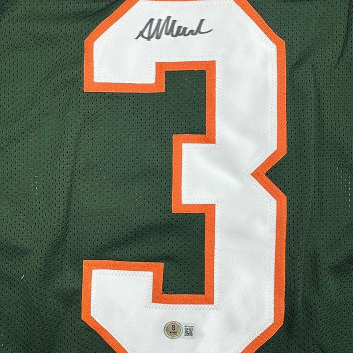 Framed Autographed/Signed Akheem Mesidor 35x39 Miami Green Jersey Beckett COA