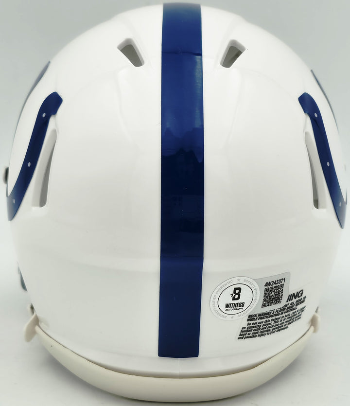 Jonathan Taylor Signed Indianapolis Colts White Speed Mini Helmet Beckett Wit