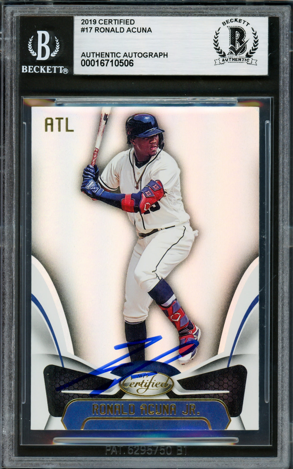 Ronald Acuna Jr. Signed 2019 Panini Certified Card 17 Braves Beckett #16710506