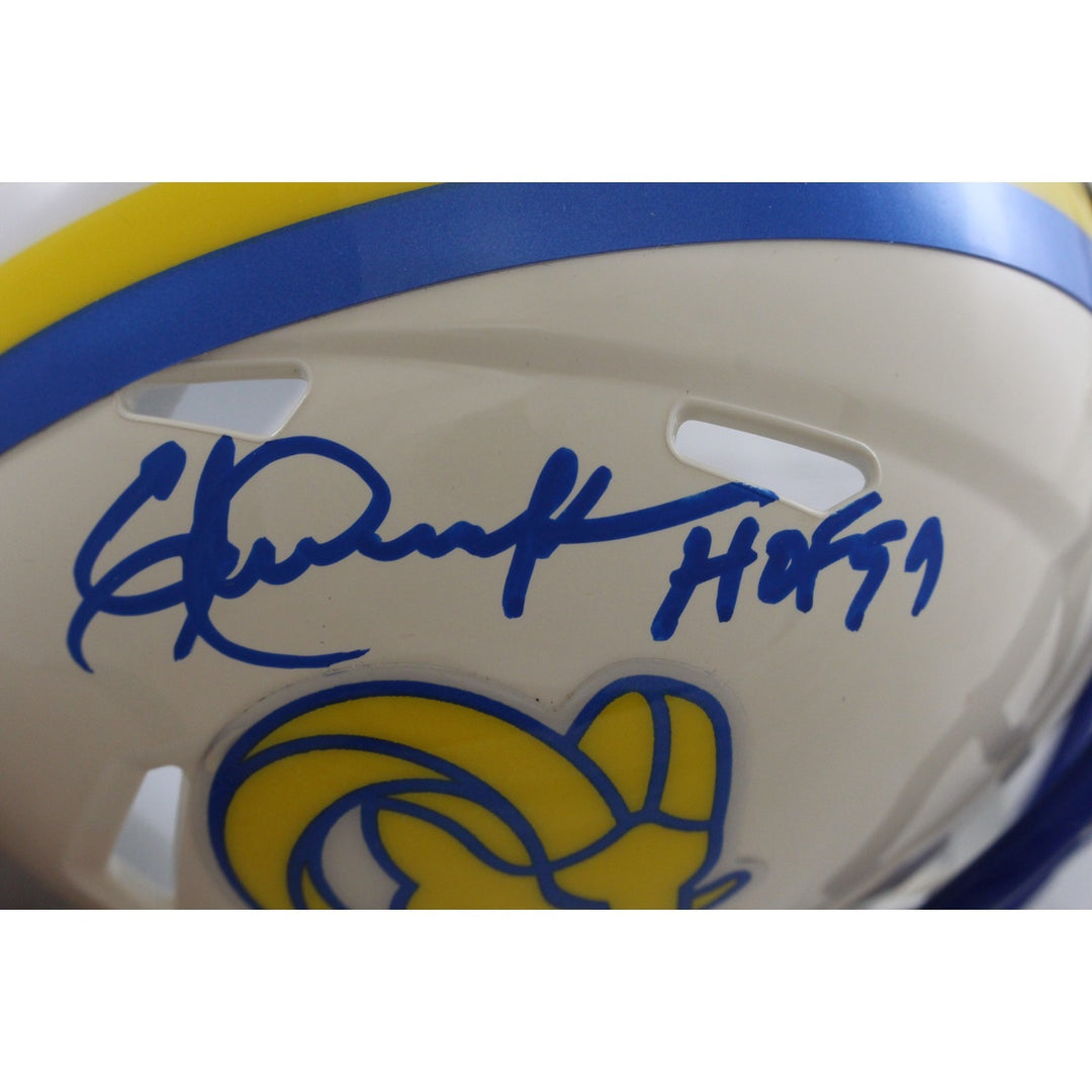 Eric Dickerson Autographed Los Angeles Rams Retro Mini Helmet Beckett 56421
