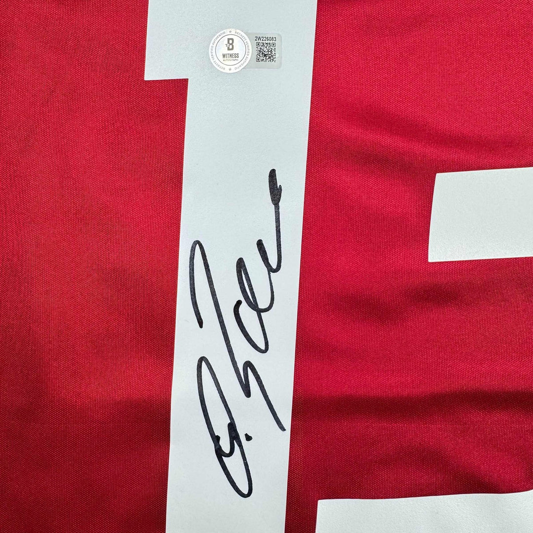 Autographed/Signed Michael Ballack FC Bayern Munich Red Jersey Beckett BAS COA