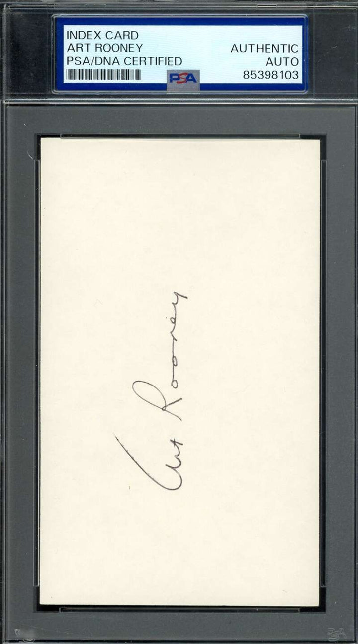 Art Rooney PSA DNA Signed 3x5 Index Card Pittsburgh Autographed