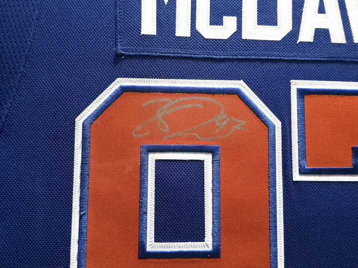 Edmonton Oilers Connor McDavid Signed Framed Blue Auth Adidas Jersey UDA Holo
