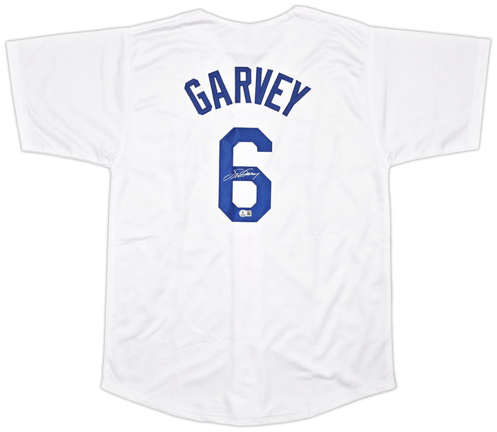 Los Angeles Dodgers Steve Garvey Signed White Jersey Beckett Wit
