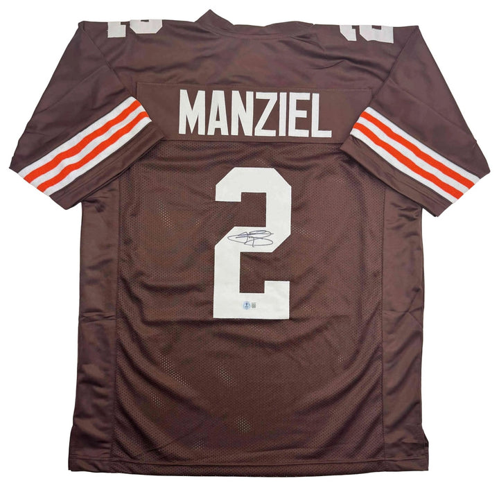 Autographed/Signed Johnny Manziel Cleveland Brown Jersey Beckett COA