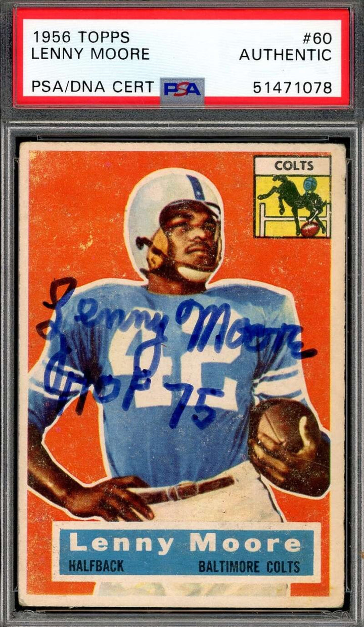 Lenny Moore PSA DNA Signed 1956 Topps Rookie Autograph