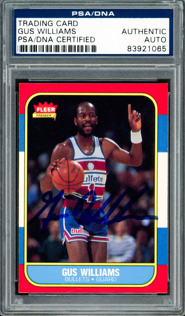 Gus Williams Signed 1986-87 Fleer Card #124 Washington Bullets PSA/DNA #83921065