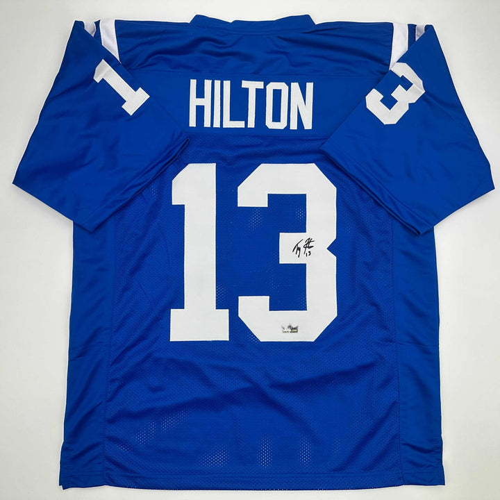 Facsimile Autographed T.Y. TY Hilton Indianapolis Blue Reprint Jersey Men's XL