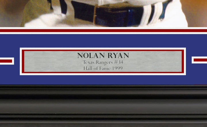 Nolan Ryan Signed Framed 16x20 Photo Texas Rangers Bloody Beckett BAS QR