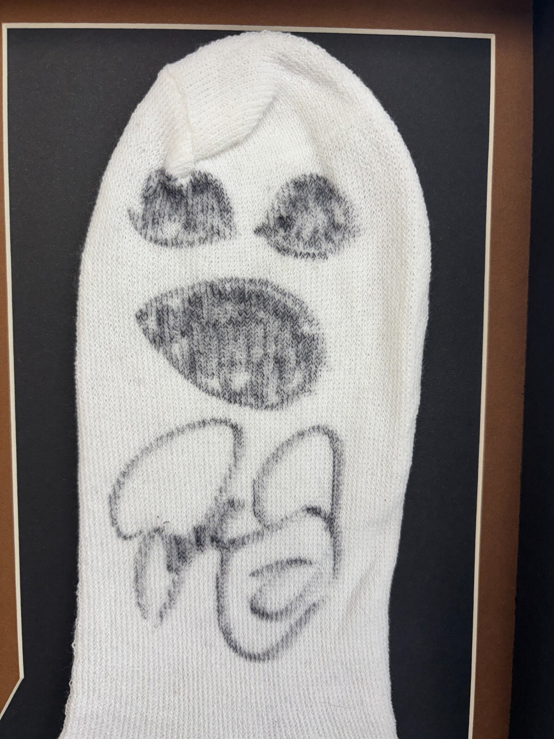 Mankind Mick Foley Autographed Mr. Socko Authentic Drawing Framed JSA WWE Signed