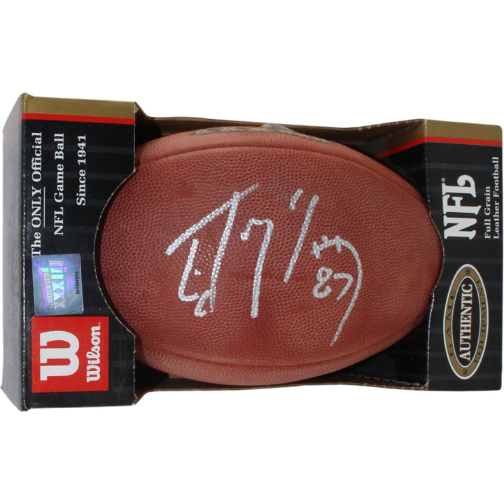 Ed McCaffrey Signed Denver Broncos SB XXXIII Wilson Football Deflated BAS 54981