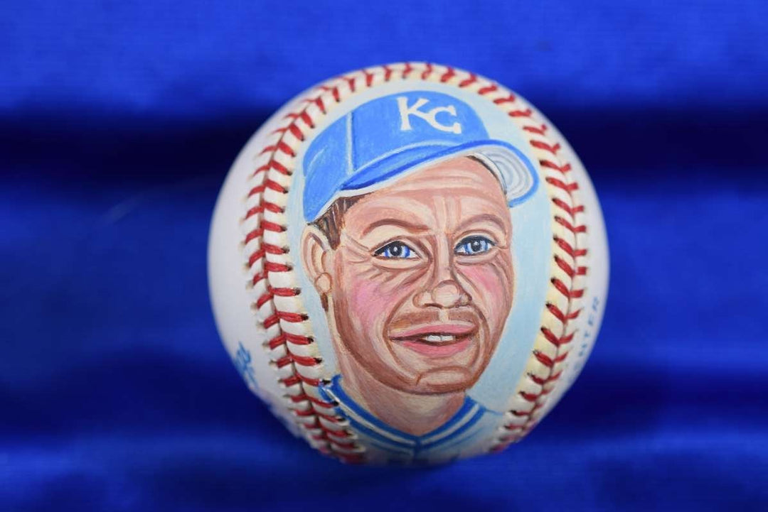 George Brett PSA DNA Autograph American League Hand Painted Baseball Signed