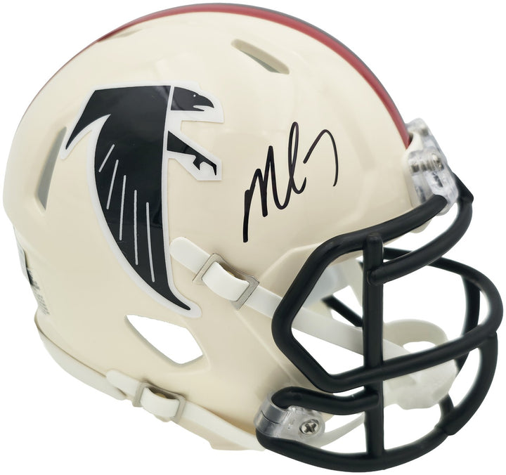 Michael Vick Signed Atlanta Falcons Cream Retro Speed Mini Helmet Beckett Wit