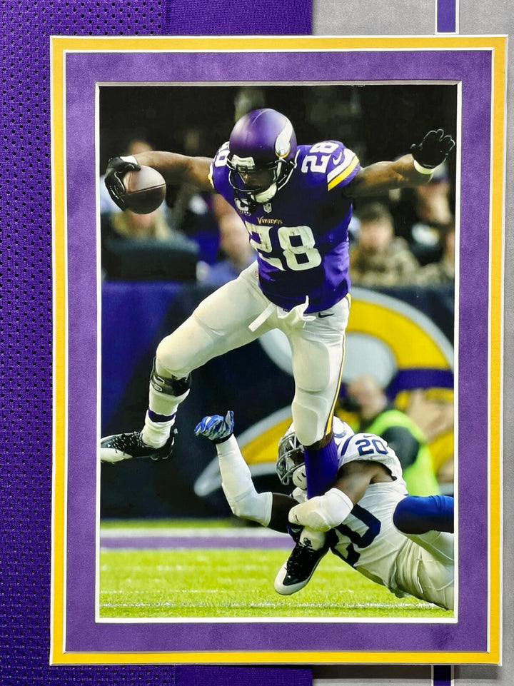 Adrian Peterson Autographed Minnesota Vikings Purple Jersey Framed BAS Signed