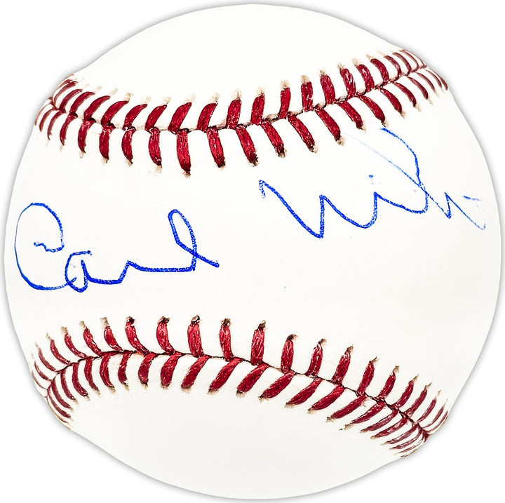 Carl Miles Signed Official MLB Baseball Philadelphia A's Beckett BAS QR #BM25219