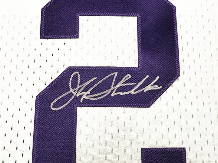 Jazz John Stockton Auto White AUTH Mitchell Ness 91-92 HWC Swingman Jersey L BAS
