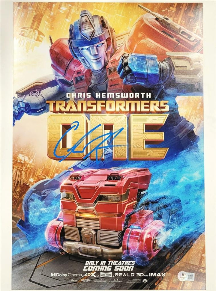 Chris Hemsworth signed Transformers One 12x18 photo poster autograph Beckett BAS