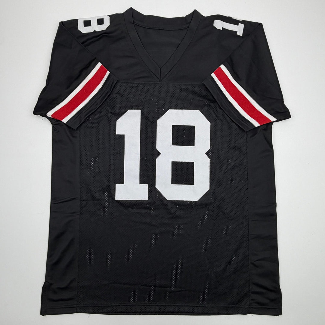 Autographed/Signed Will Howard Ohio State Black College Jersey Beckett BAS COA
