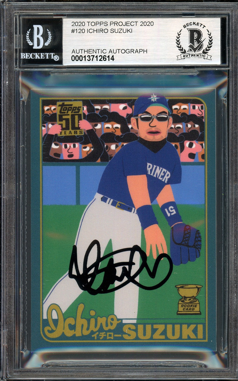 Ichiro Suzuki Auto Topps Project 2020 Keith Shore Card 120 Sig 10 /5 BAS