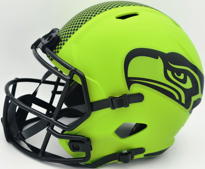 Zach Charbonnet Signed Seahawks Rave Green Full Size Speed Replica Helmet MCS