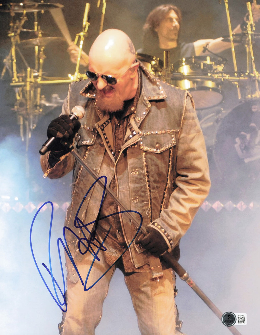 Rob Halford Autographed Signed 11x14 Photo Judas Priest Beckett BAS QR #AE31743