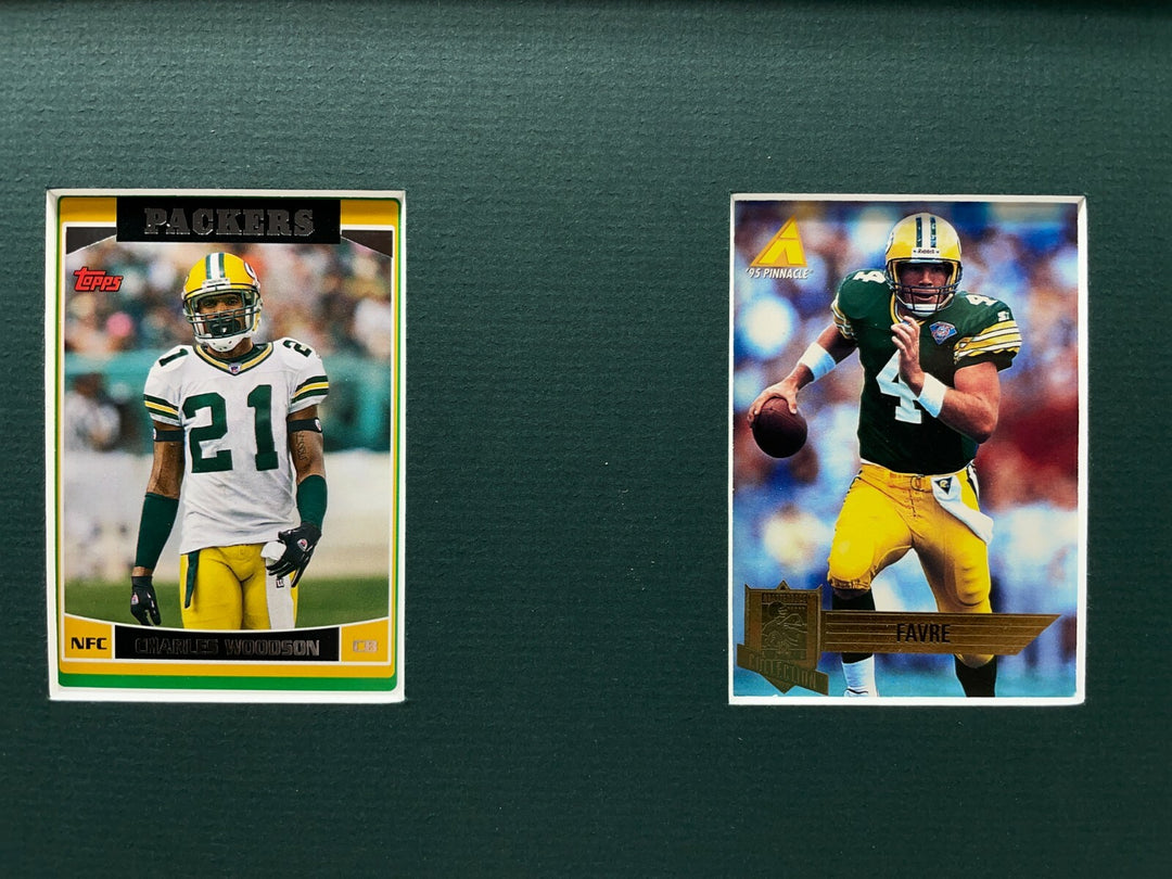 Green Bay Packers Framed 10 Football Card Collage Lot Starr Rodgers Favre White