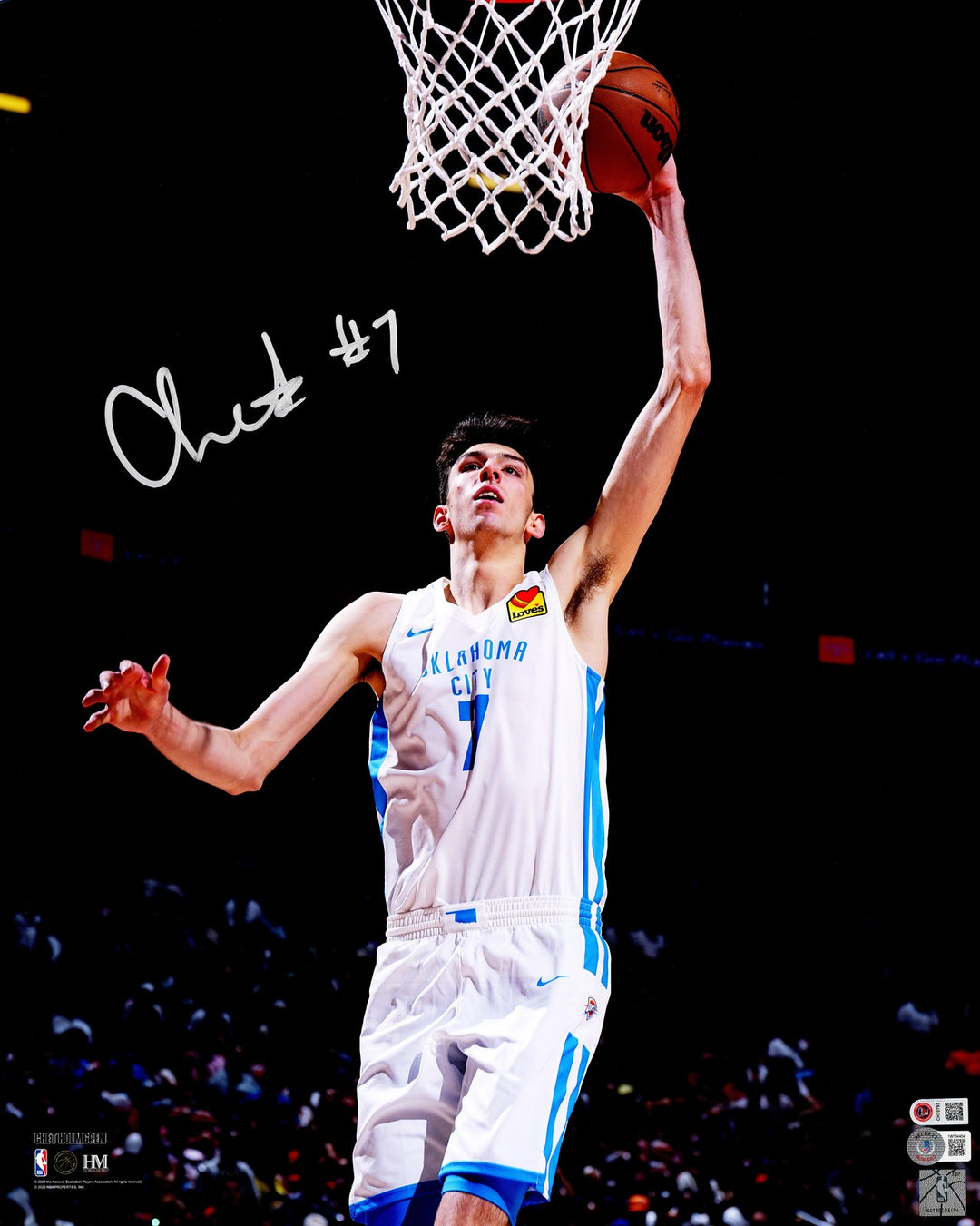 Chet Holmgren Signed 16x20 Photo Oklahoma City Thunder Beckett BAS Witness