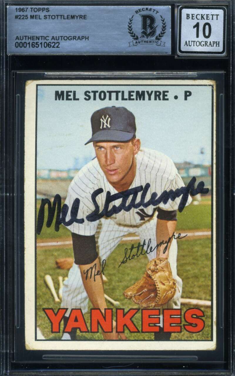 Mel Stottlemyre Gem Mint 10 Beckett BAS Signed 1967 Topps Autograph