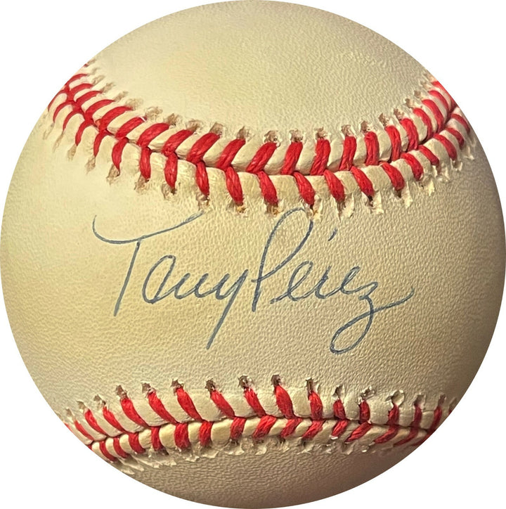 Tony Perez signed RONL Official National League Baseball very minor tone - COA