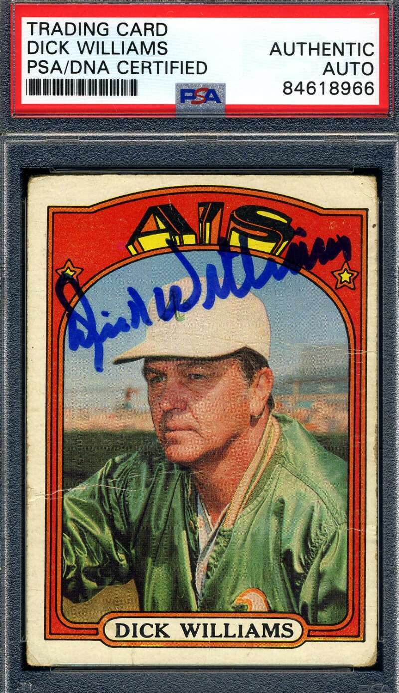 Dick Williams PSA DNA Signed 1972 Topps Autograph