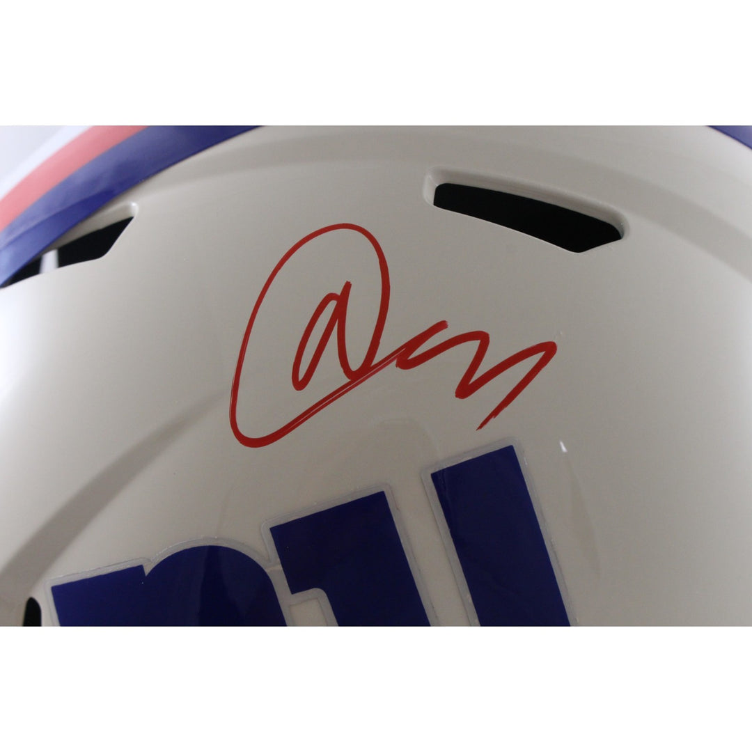 Abdul Carter Autographed New York Giants F/S Retro Helmet Beckett Witness 56870