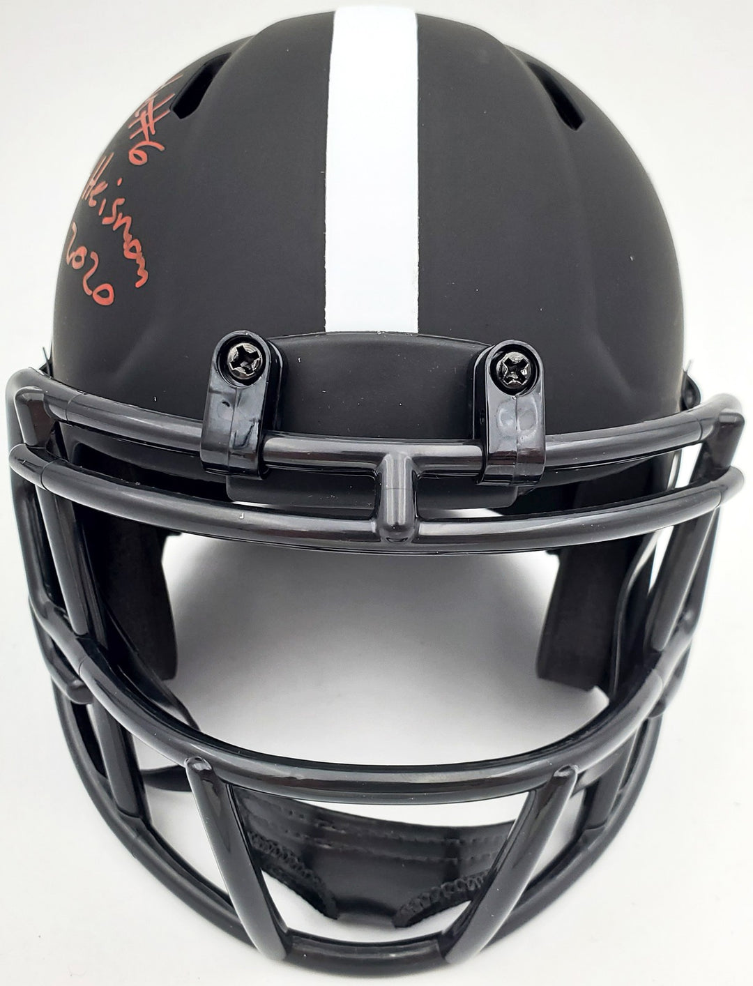 Devonta Smith Signed Alabama Crimson Tide Eclipse Black Speed Mini Helmet