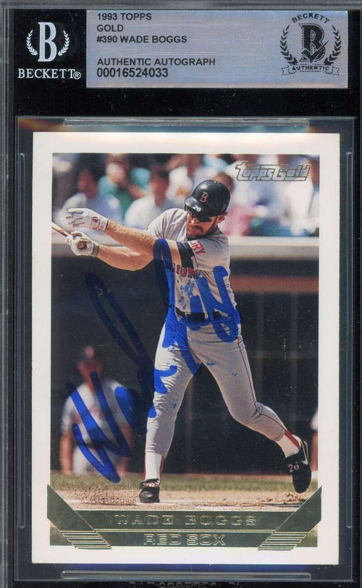 Wade Boggs Beckett BAS Signed 1993 Topps Gold Autograph