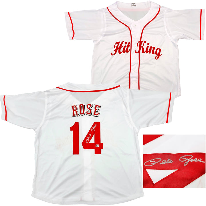 Cincinnati Reds Pete Rose Autographed Signed White Jersey PR Holo