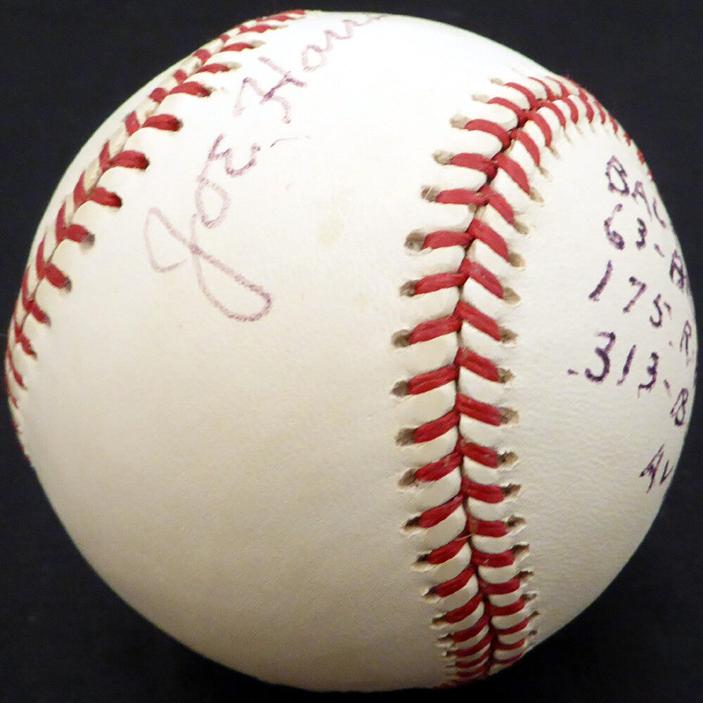 Joe Hauser Auto AL Baseball Orioles, Oakland A's "HR, RBI, Batting AVG" Beckett
