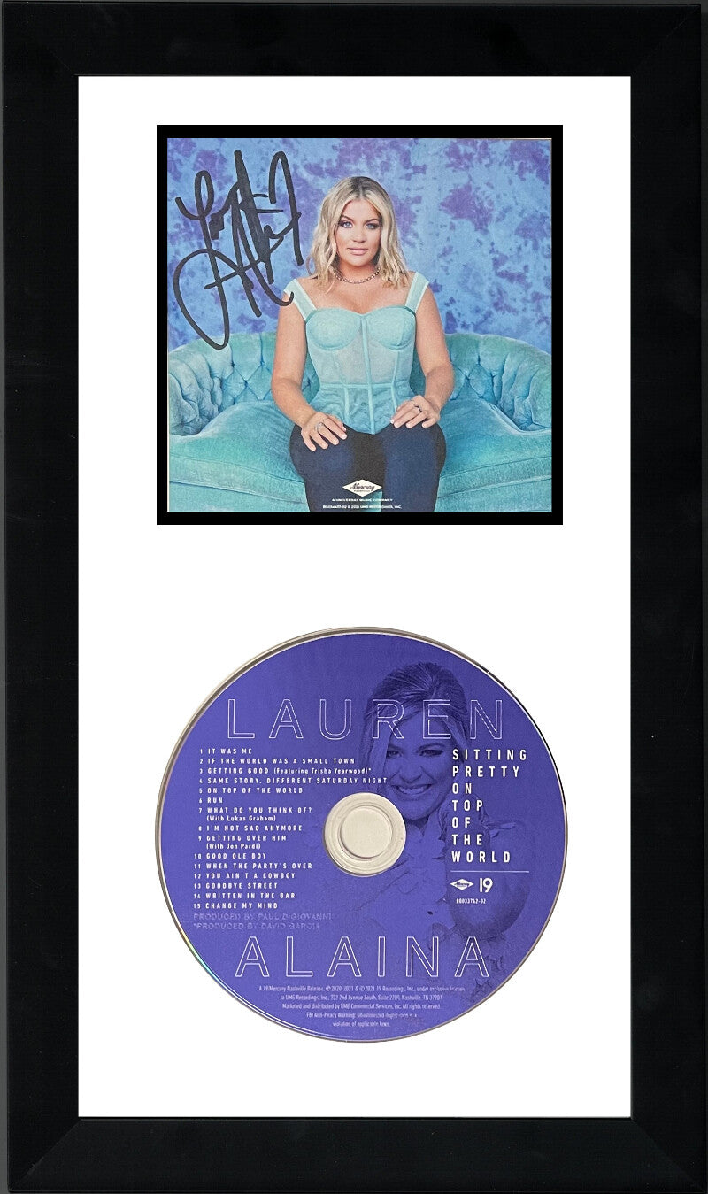 Lauren Alaina Signed 2021 Sitting Pretty Top World 4x4 Art Card/CD Framed 6.5x12