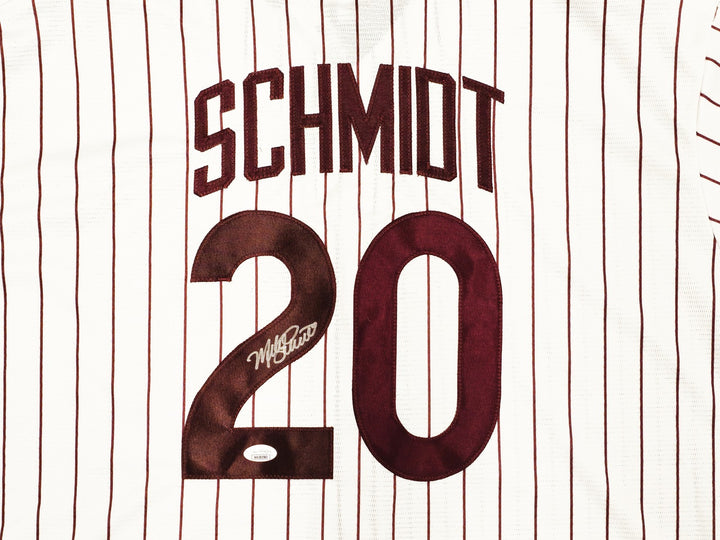 Phillies Mike Schmidt Auto White Nike Cooperstown Collection Jersey 2XL JSA