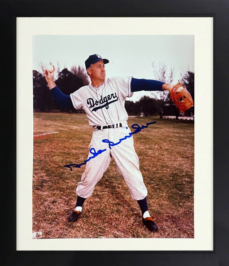 Duke Snider signed Brooklyn Dodgers 8x10 Photo Framed imperfect- Tuff Stuff COA