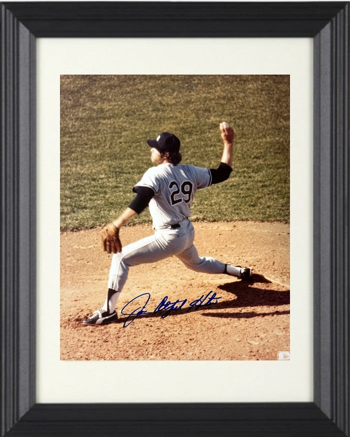 Jim "Catfish" Hunter signed New York Yankees 8x10 Photo minor dings Framed-COA