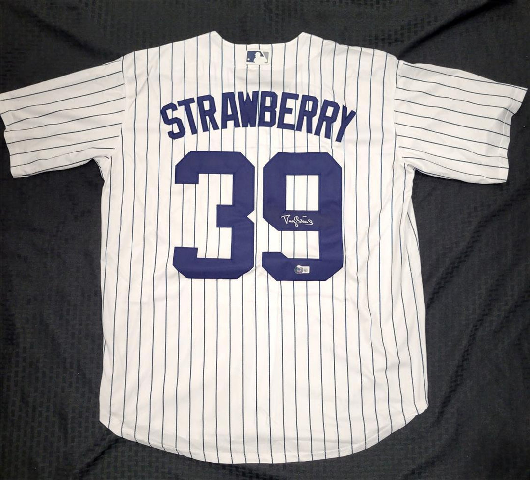 Darryl Strawberry autograph signed New York Yankees Jersey ~ BAS Witness Holo