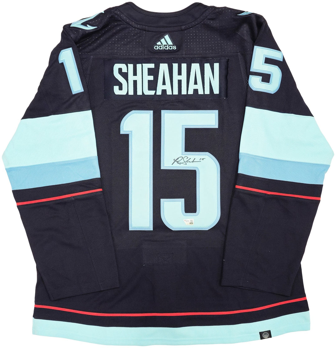 Kraken Riley Sheahan Auto Blue Adidas Authentic Jersey Sz 54 Inaugural Fanatics