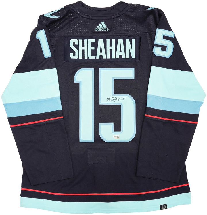 Kraken Riley Sheahan Auto Blue Adidas Authentic Jersey Sz 54 Inaugural Fanatics
