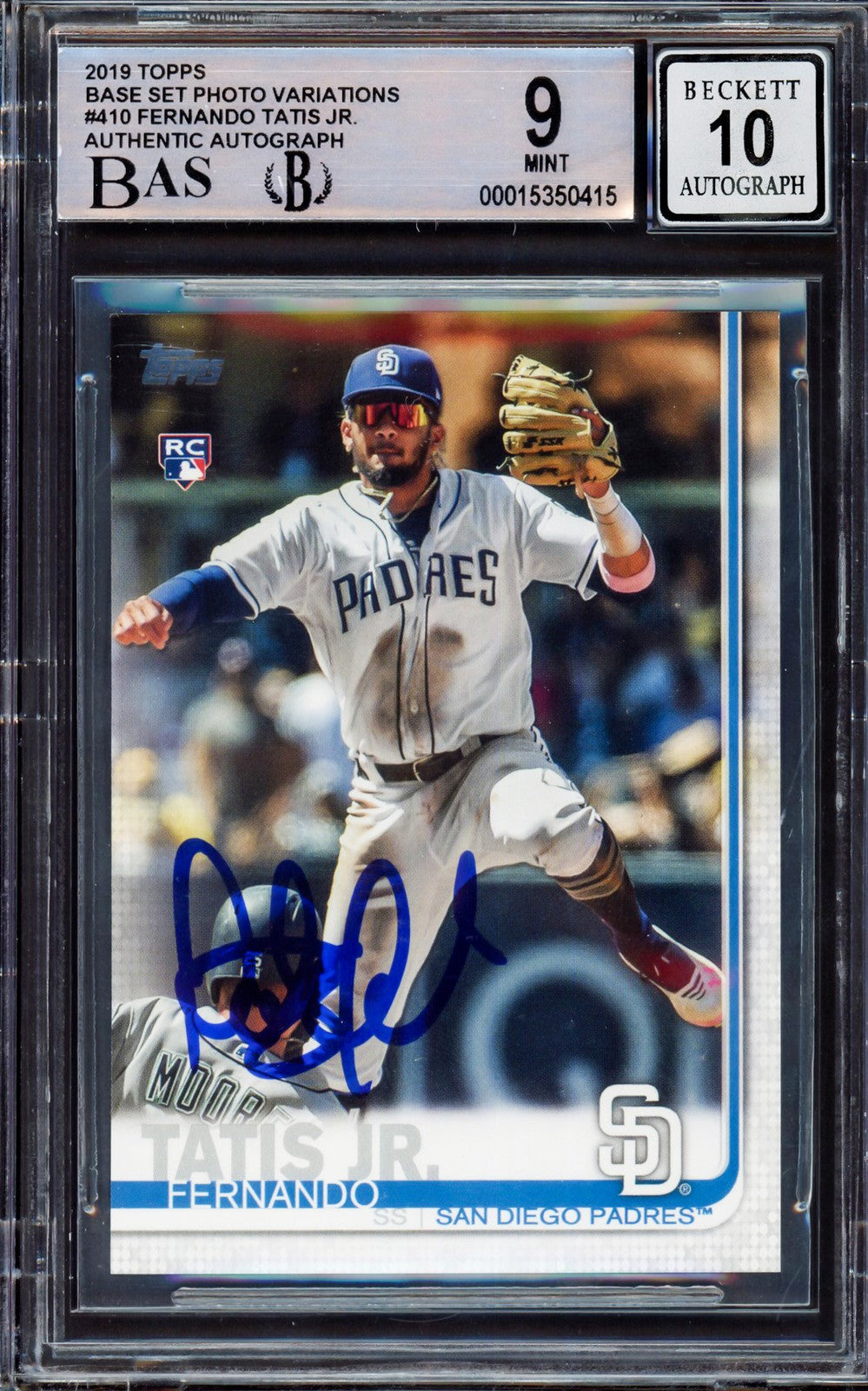 Fernando Tatis Jr. Signed 2019 Topps Complete Sets RC 410 BGS 9 Sig 10 Beckett