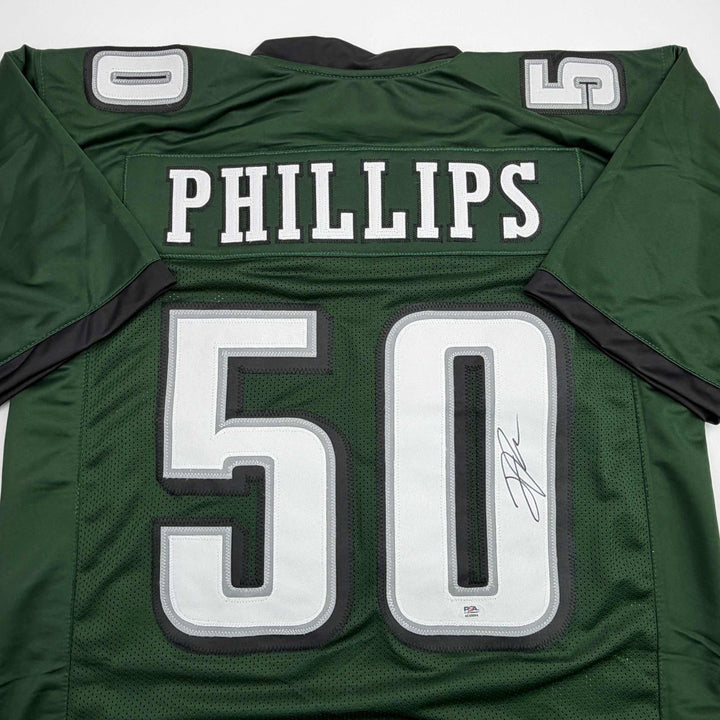 Autographed/Signed Jaelan Phillips Philadelphia Midnight Green Jersey PSA COA