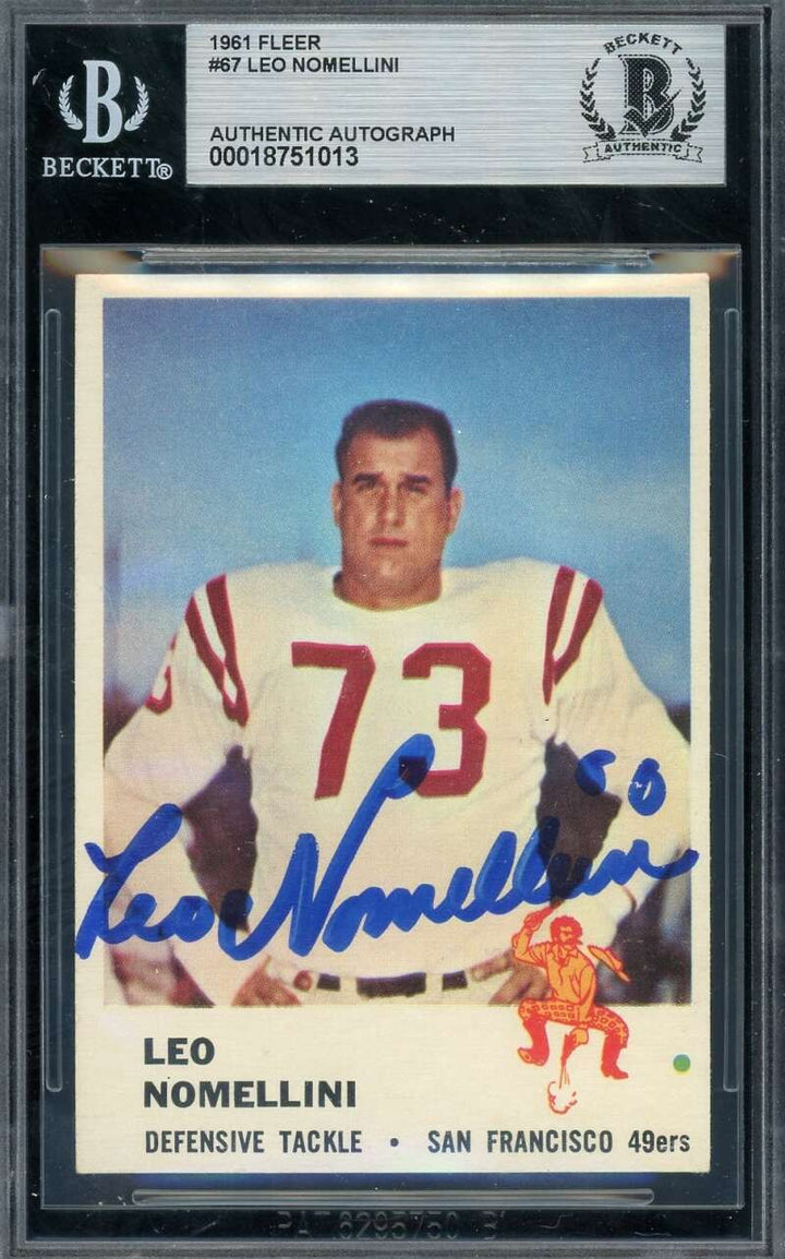 Leo Nomellini Beckett BAS Signed 1961 Fleer Autograph