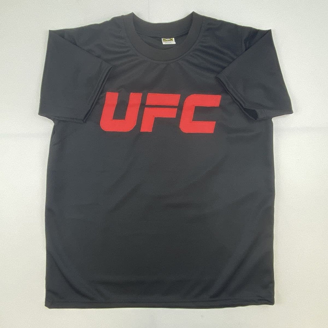 Autographed/Signed DUSTIN POIRIER UFC MMA Black Jersey Shirt PSA COA Auto