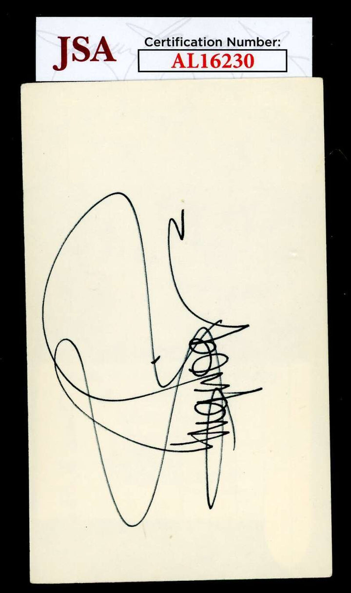 Ginger Rodgers JSA Coa Signed 3x5 Index Card Autograph