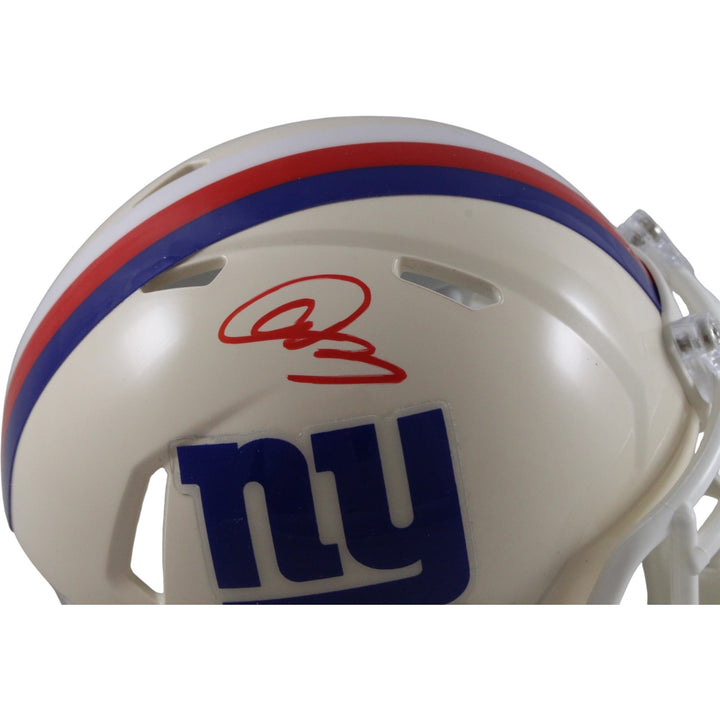Abdul Carter Autographed New York Giants Retro Mini Helmet Beckett Witness 56895