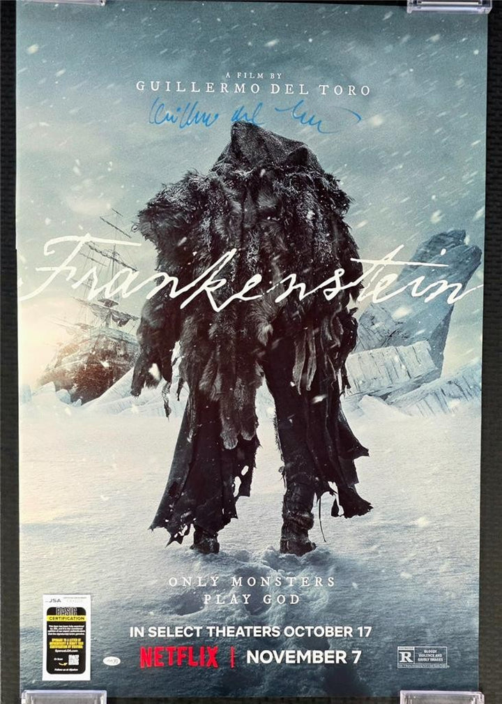 Guillermo Del Toro signed Frankenstein 27x40 Photo Poster autograph (B) ~ JSA