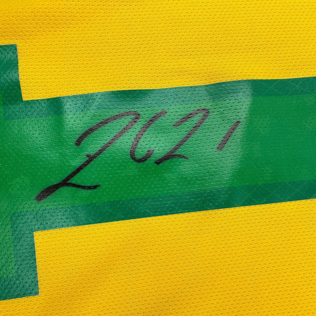 Autographed/Signed Rodrygo Silva de Goes Brazil Yellow Soccer Jersey Beckett COA